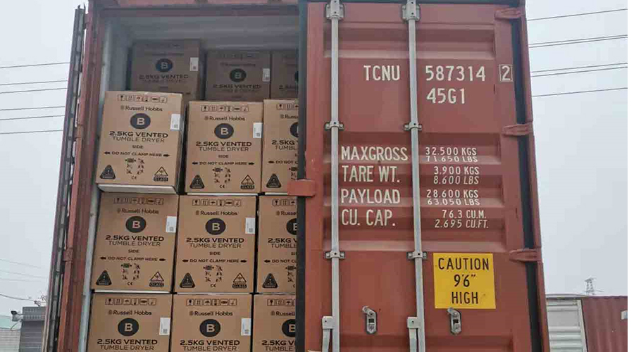 年底沖刺！順利完成英國(guó)Russell hobbs客戶(hù)的滾筒干衣機(jī)出貨