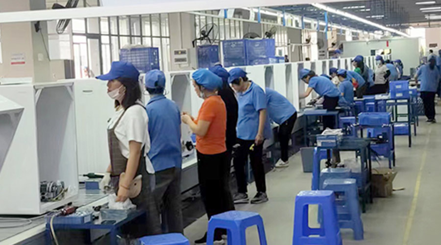 生產(chǎn)實況！金環(huán)電器開展客戶TCL滾筒衣服烘干機生產(chǎn)